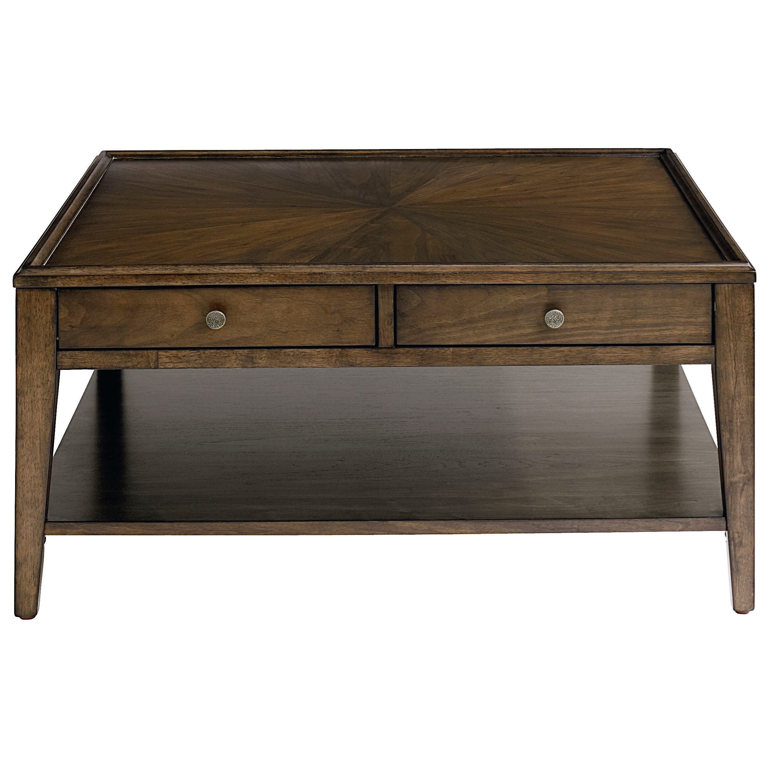 Bassett Palisades Square Cocktail Table with Drawer VanDrie Home